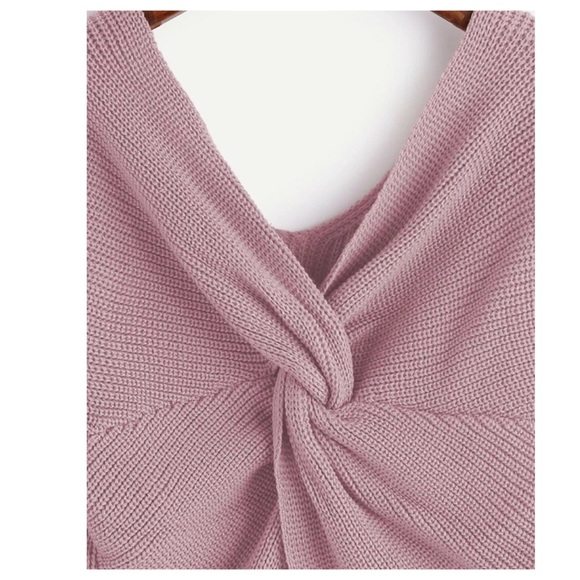 ➕Dusty Pink Knot Detail Sweater - Picture 3 of 5